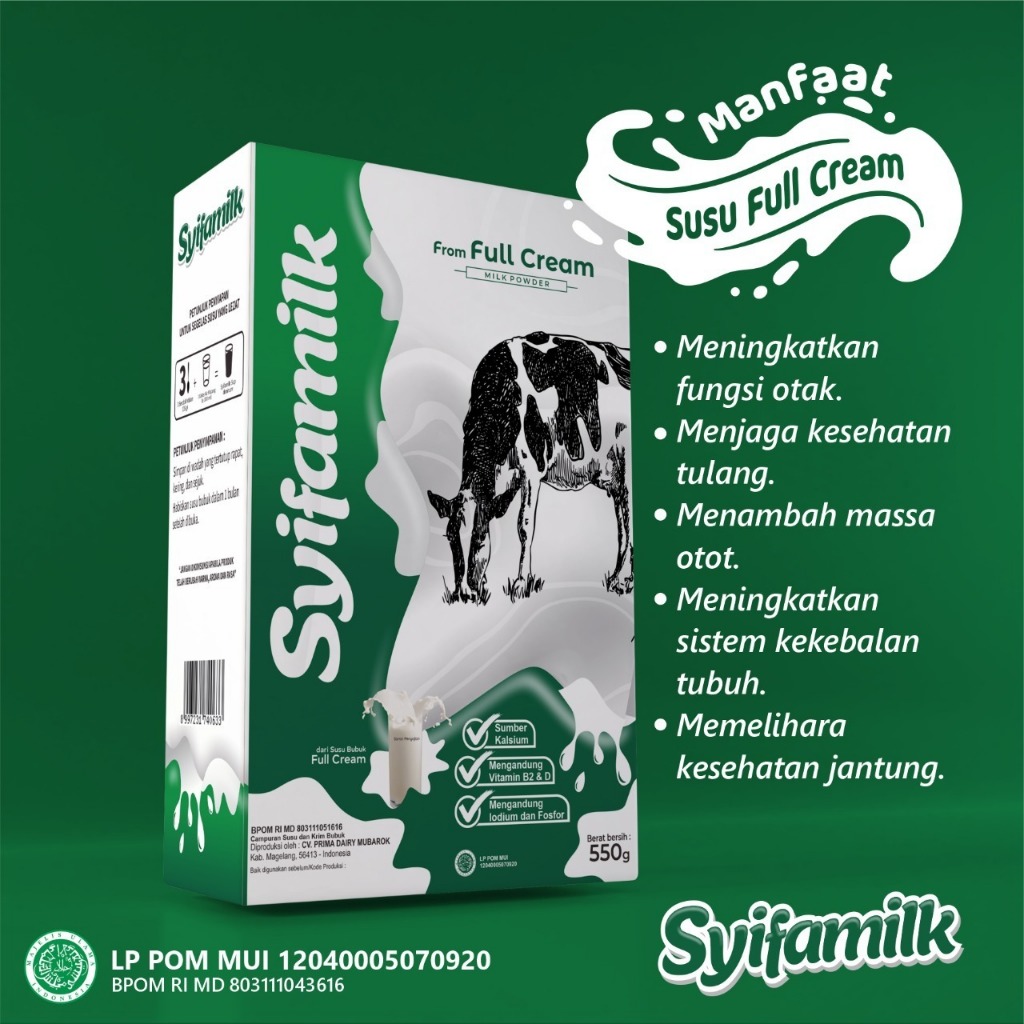 

Syifamilk Fullcream Bubuk - 550 Gr | Susu Sapi Penggemuk Badan