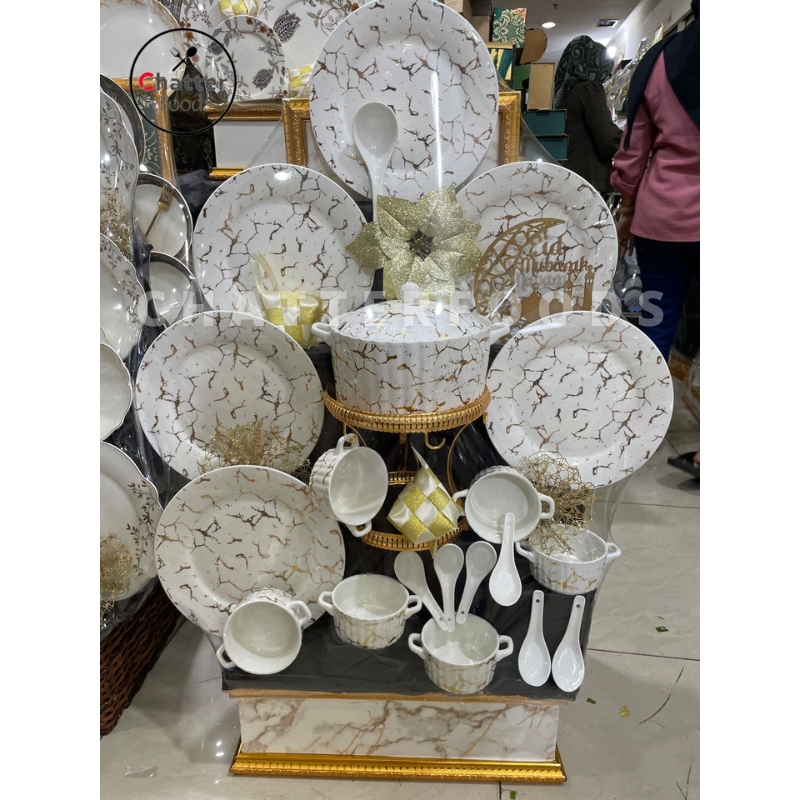 Parcel Dinner Set Keramik / Parcel Piring 6 Set / Parcel Piring Mewah