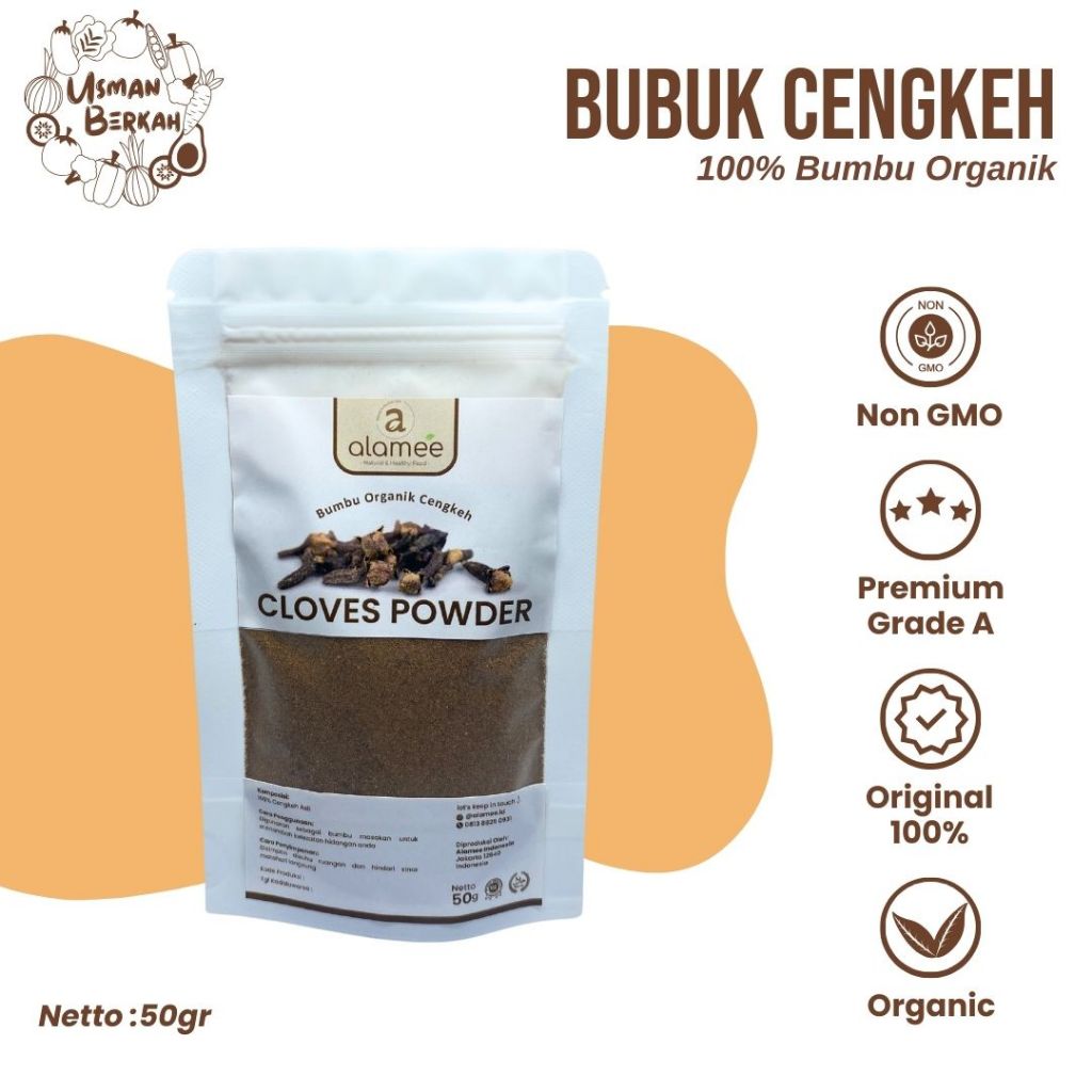 

Cengkeh Bubuk Clove Powder Ground Spice Rempah Rimpang Murni Asli Tanpa Campuran Bumbu Organik USMAN BERKAH 50gr