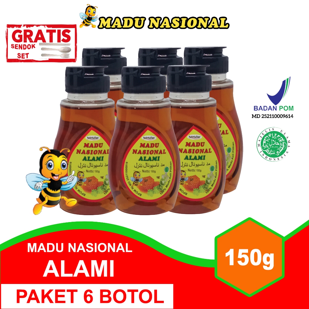 

Madu Nasional Alami 150 Gram ASLI Madu Sidr + Madu Hutan Kalimantan – 6 Botol