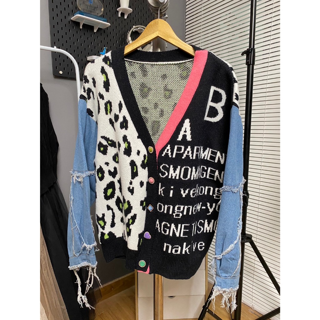 Nolina Jeans Cardigan/ Cardigan Jeans Rajut Premium Wanita