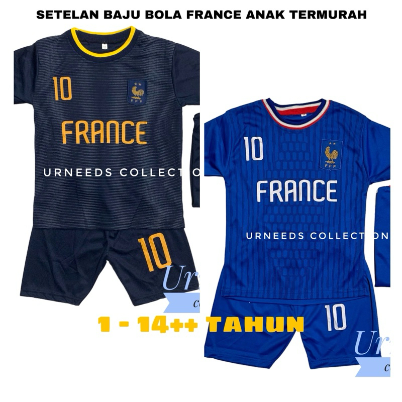 COD SETELAN BAJU BOLA ANAK TERBARU FRANCE SET SINGLET JERSEY BAJU BOLA ANAK LAKI LAKI TERMURAH
