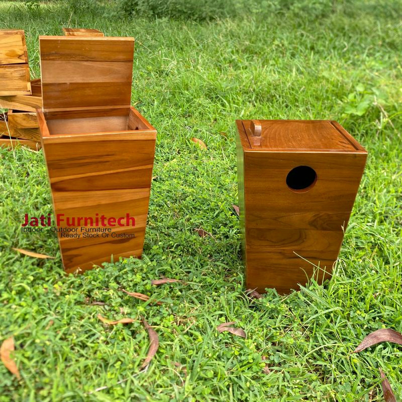 tempat sampah villa bali, tong sampah aesthetic