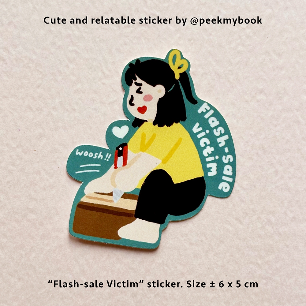 

Flash-sale Victim - Die Cut Sticker Satuan Peekmybook / Stiker Lucu / Relatable Sticker / Stiker Deco