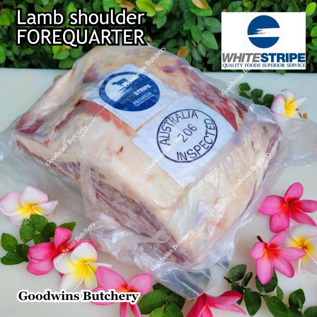 

Lamb forequarter whole cut utuh Australia brand Wammco Midfield WhiteStripe frozen