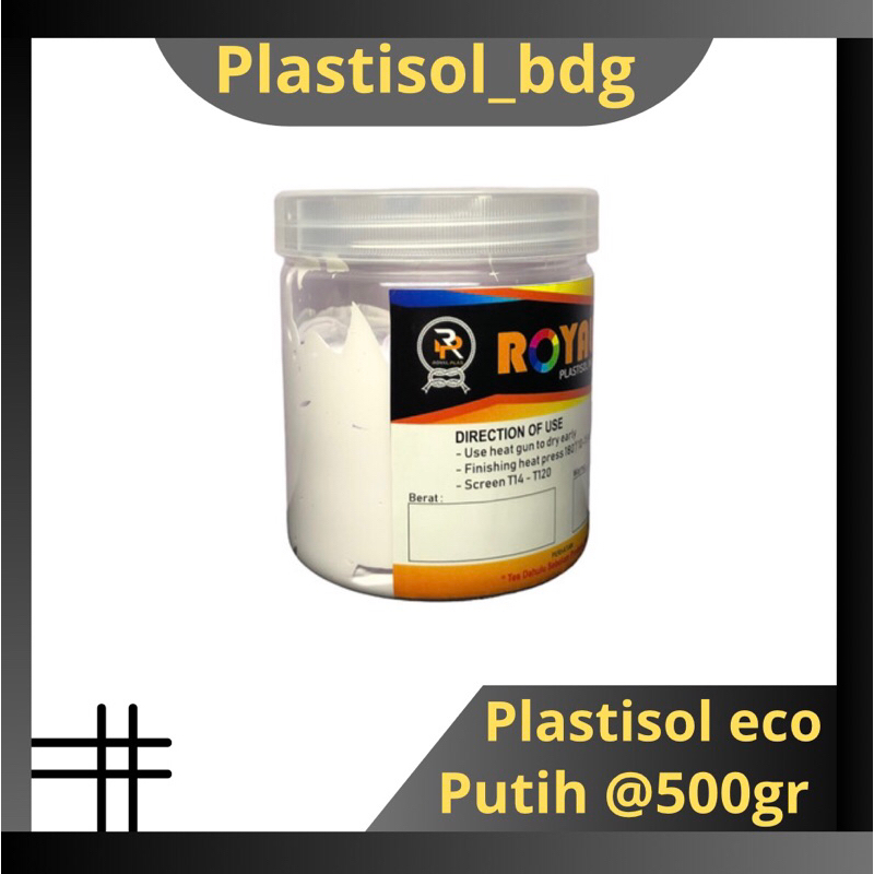 

Tinta Plastisol Putih Economis @ 500gram Royalplas