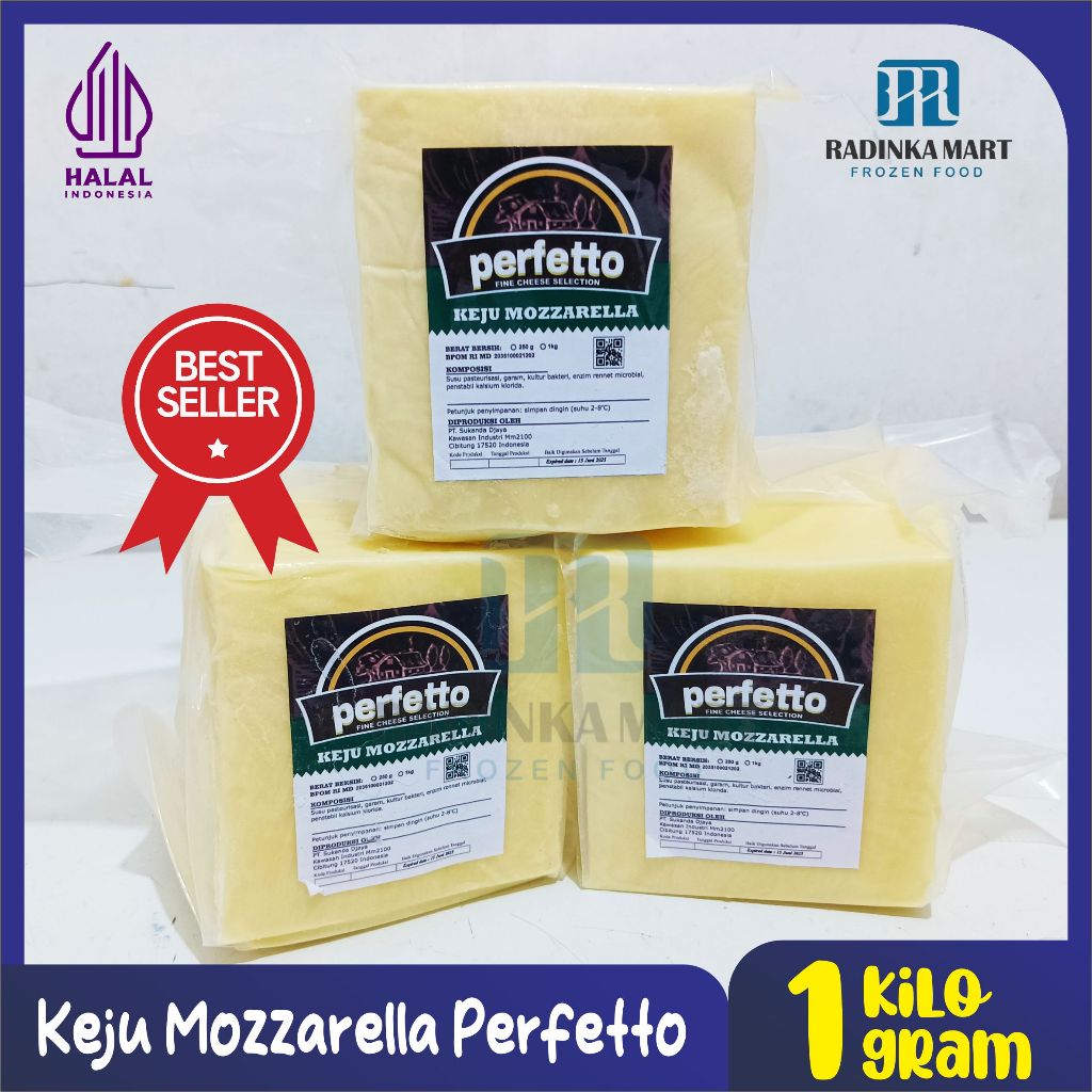 

Keju Mozzarella Perfetto 1kg Murah/Perfetto mozzarella cheese 1kg - keju mozzarella perfetto exp terbaru