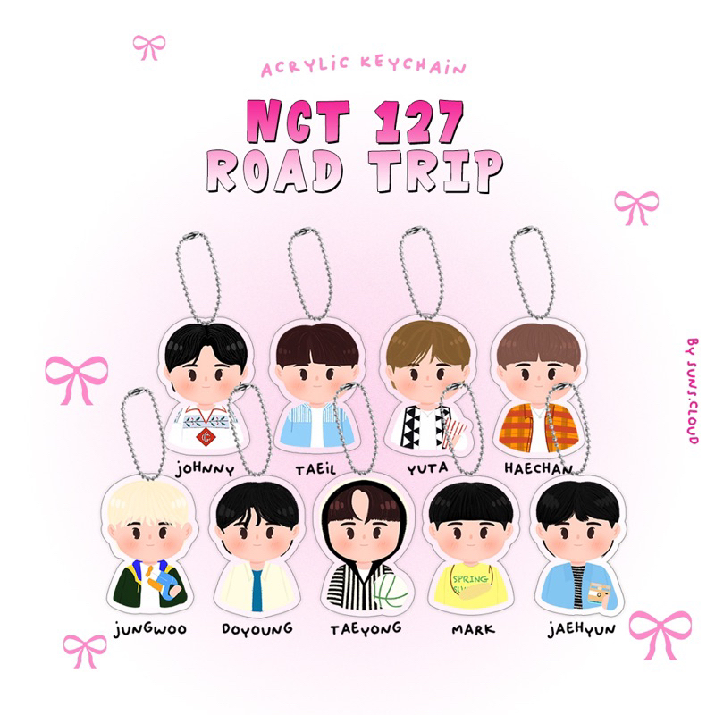 NCT 127 ROAD TRIP & STICKY VER ILLUSTRATION ACRYLIC KEYCHAIN KPOP MERCH