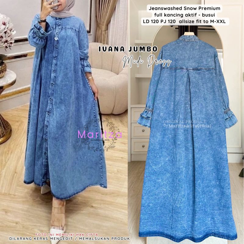 GAMIS JEANS JUMBO / IVANA JUMBO MIDI DRESS BY MARITZA / GAMIS LD12pl