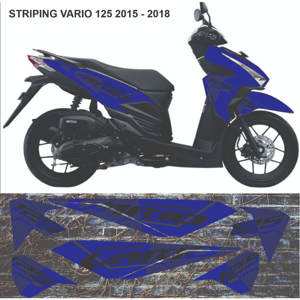 striping vario 125 led old vario body biru 2015-2018 model vietnam