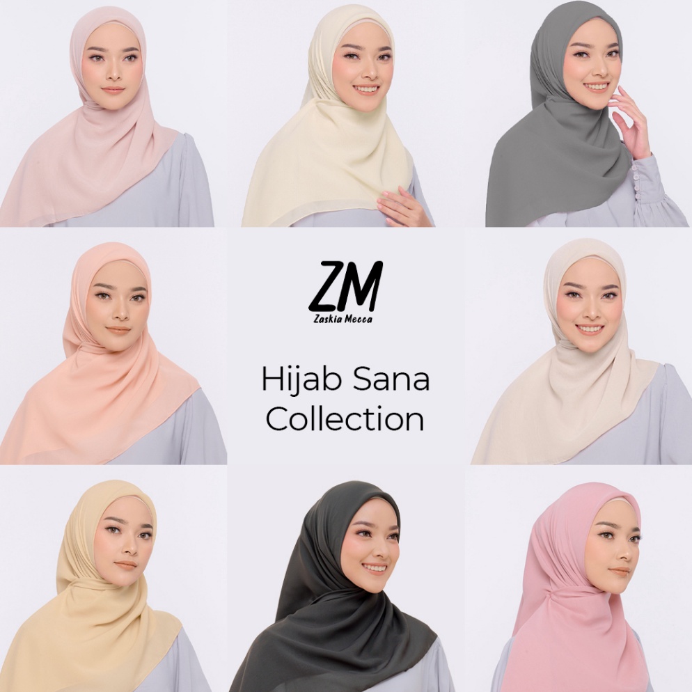 IQS117 Terlaku ZM Zaskia Mecca  Sana Hijab Polos  Kerudung Segi Empat