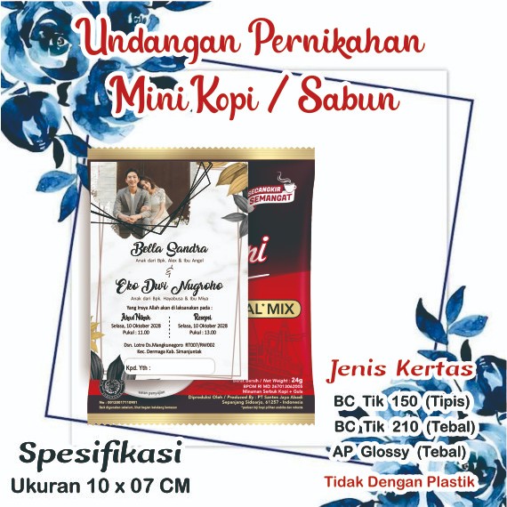 Undangan Pernikahan Mini Kopi / Sabun
