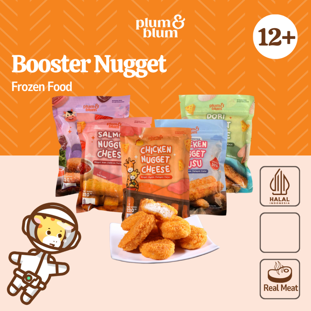 

Plum & Blum Finger Food Cheese Nugget Chicken Beef Dori No MSG - 12 pcs