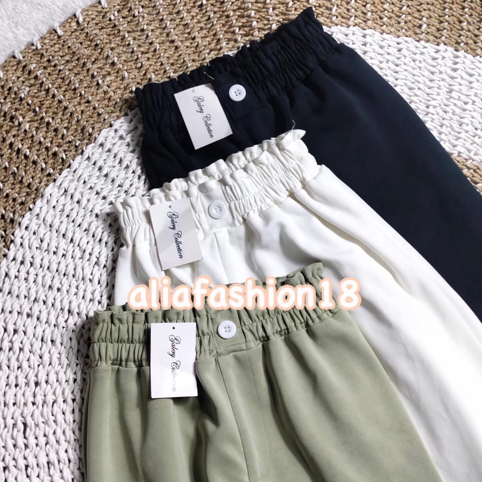 WHL952  CELANA KULOT JUMBO SCUBACELANA KULOT FULL KARETKOREAN PANTS WIDE LEG PANTS