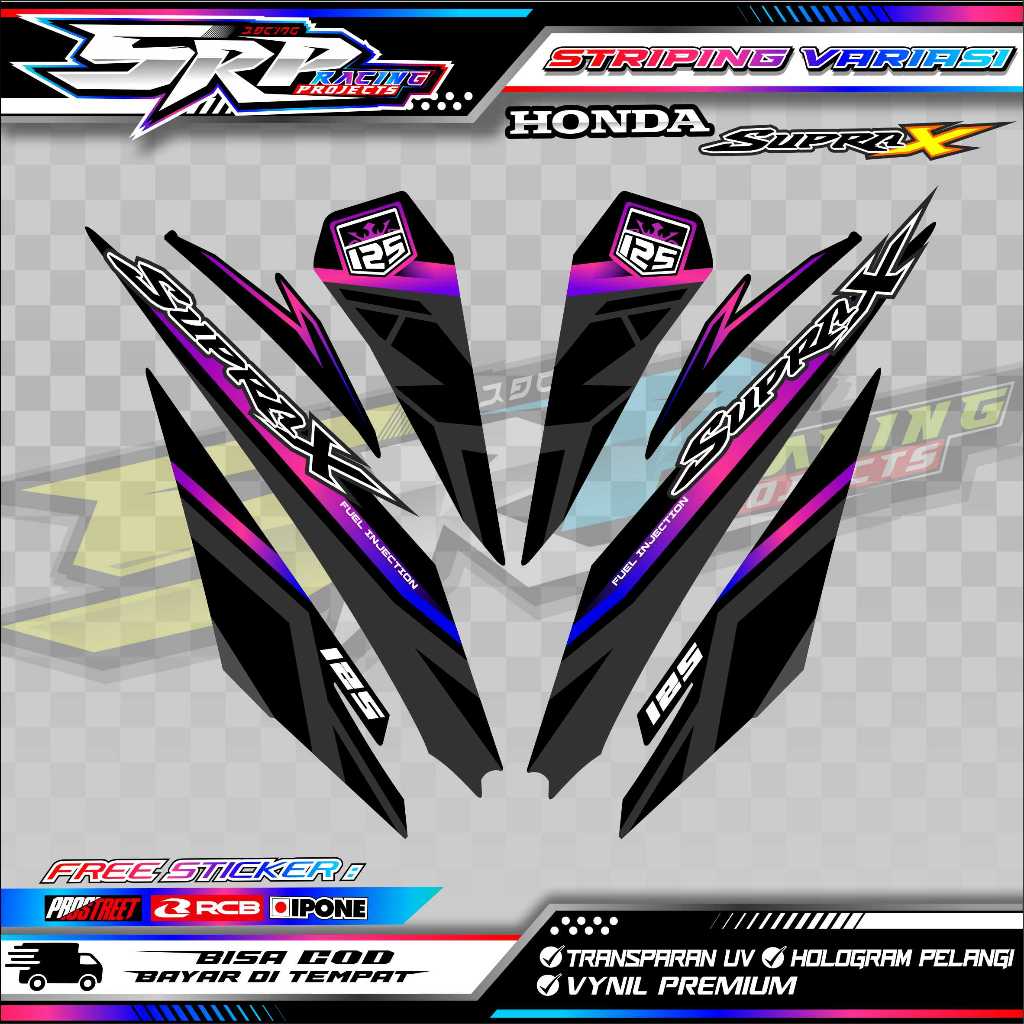 STRIPING VARIASI SUPRA X 125 / STICKER LIST SUPRA X 125