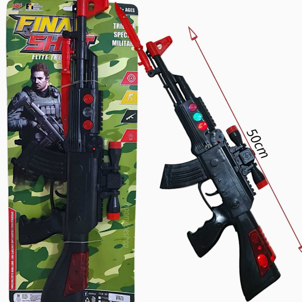 ELITE SHOOT Mainan pistol lampu n pisau merah tembakan kretek suara