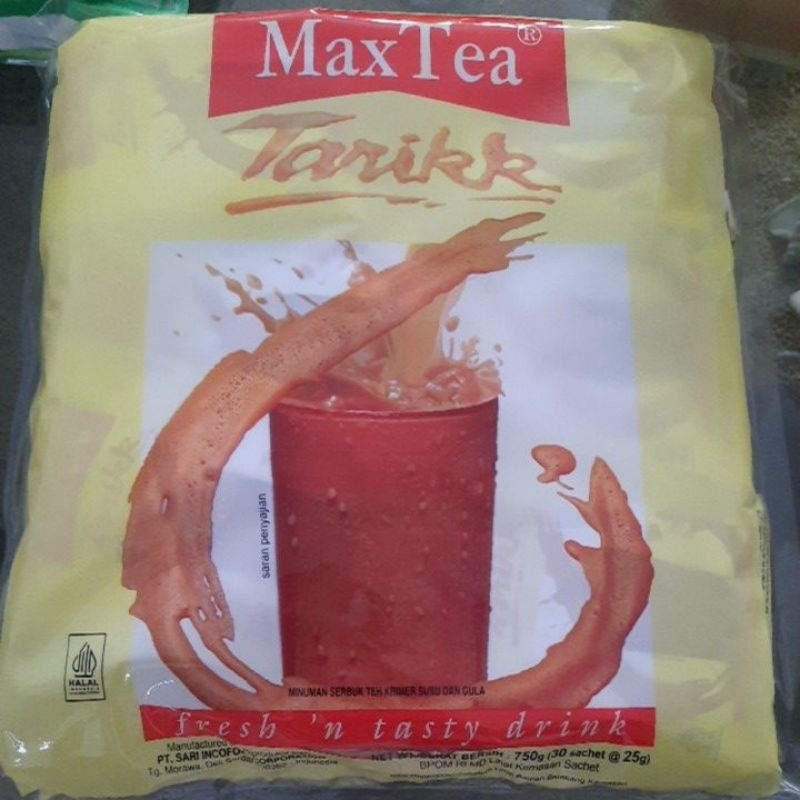 

maxtea tarikk teh tarik isi 30 sachet harga murah