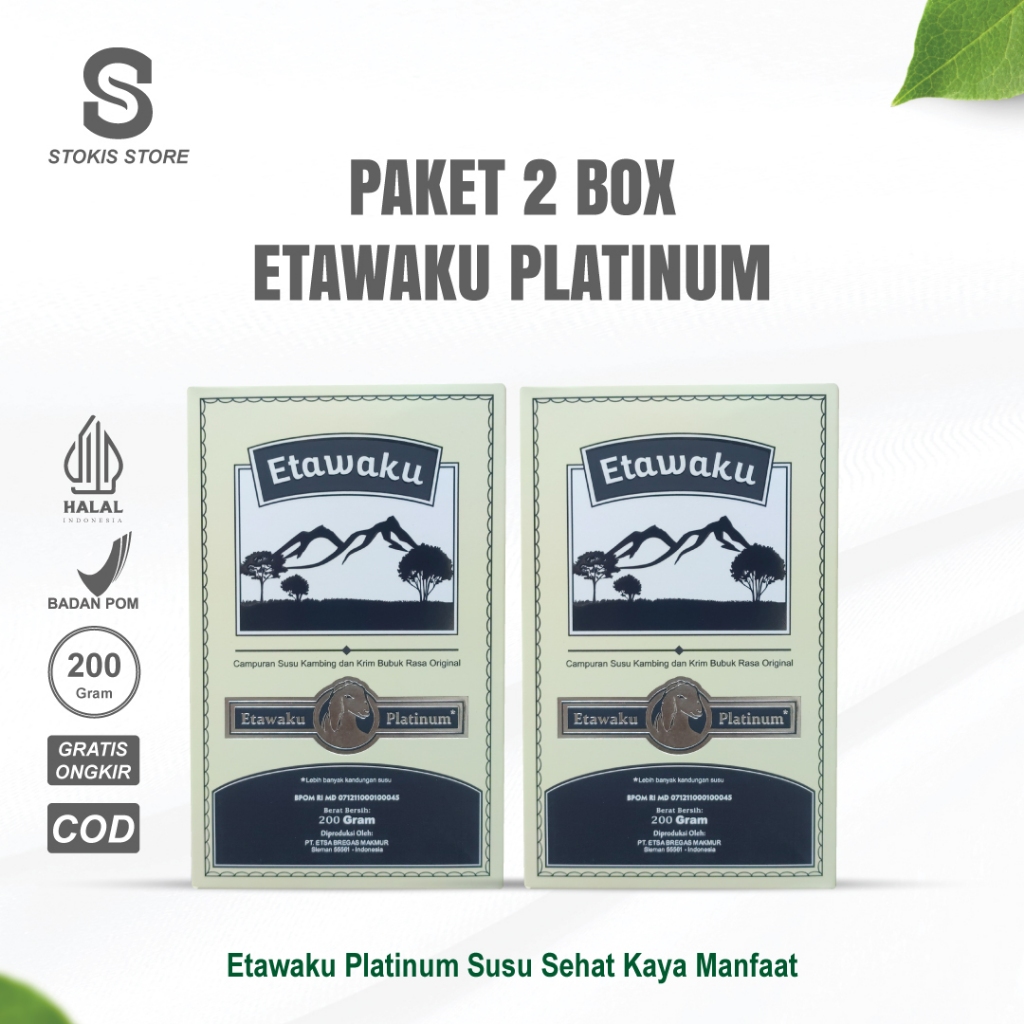 

Paket 2 Box - Etawaku Platinum Susu Kambing Murni & Krimer Bubuk BPOM Halal