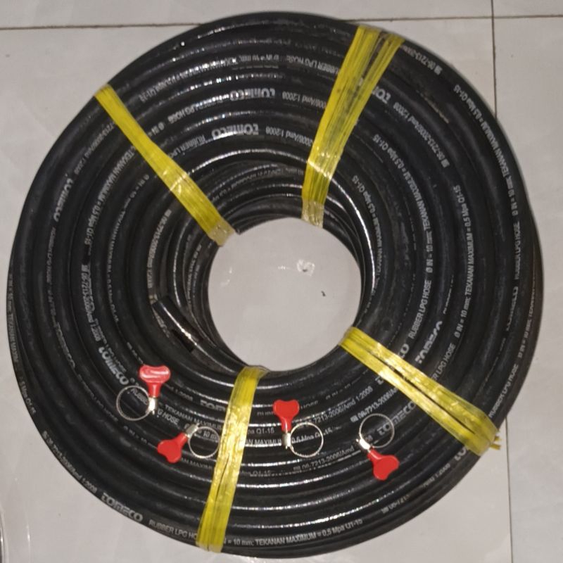 MURAH SELANG GAS LPG + klem selang(tiap pembelian 10m)... las single oksigen, selang gas LPG sudah s