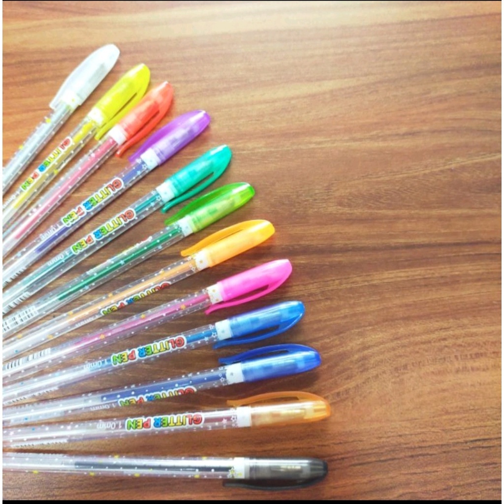 

Pulpen Gel Warna Glitter / Glitter Pen Coloring 12 Warna