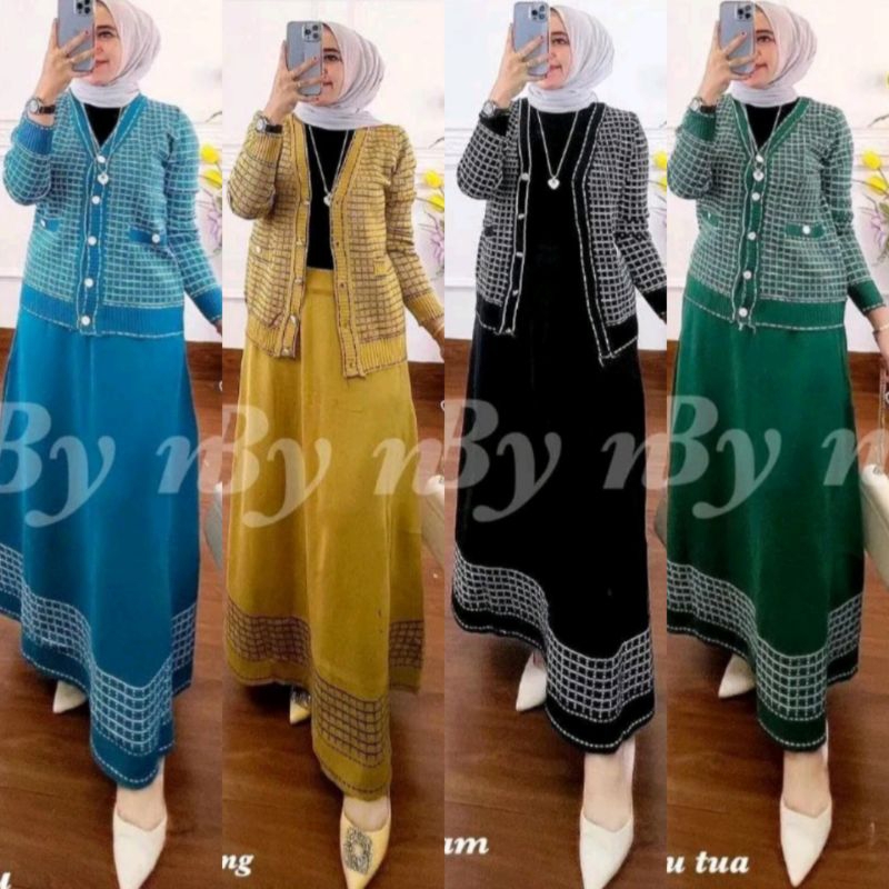READY STOCK VELLISA SET CELANA RAJUT/SET RAJUT KOTAK IMPORT REALPICT