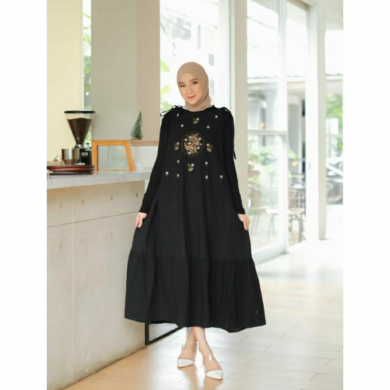 Ready Overall dress wanita motif bordir