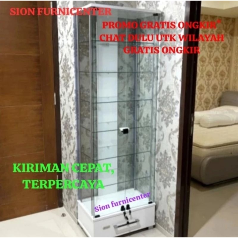 Lemari pintu kaca / lemari hias pintu kaca / lemari hias 2 pintu / lemari pajangan / lemari koleksi 
