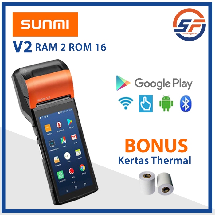 Mesin Kasir POS Sunmi V2 2/16 Android Mobile POS With Printer Thermal
