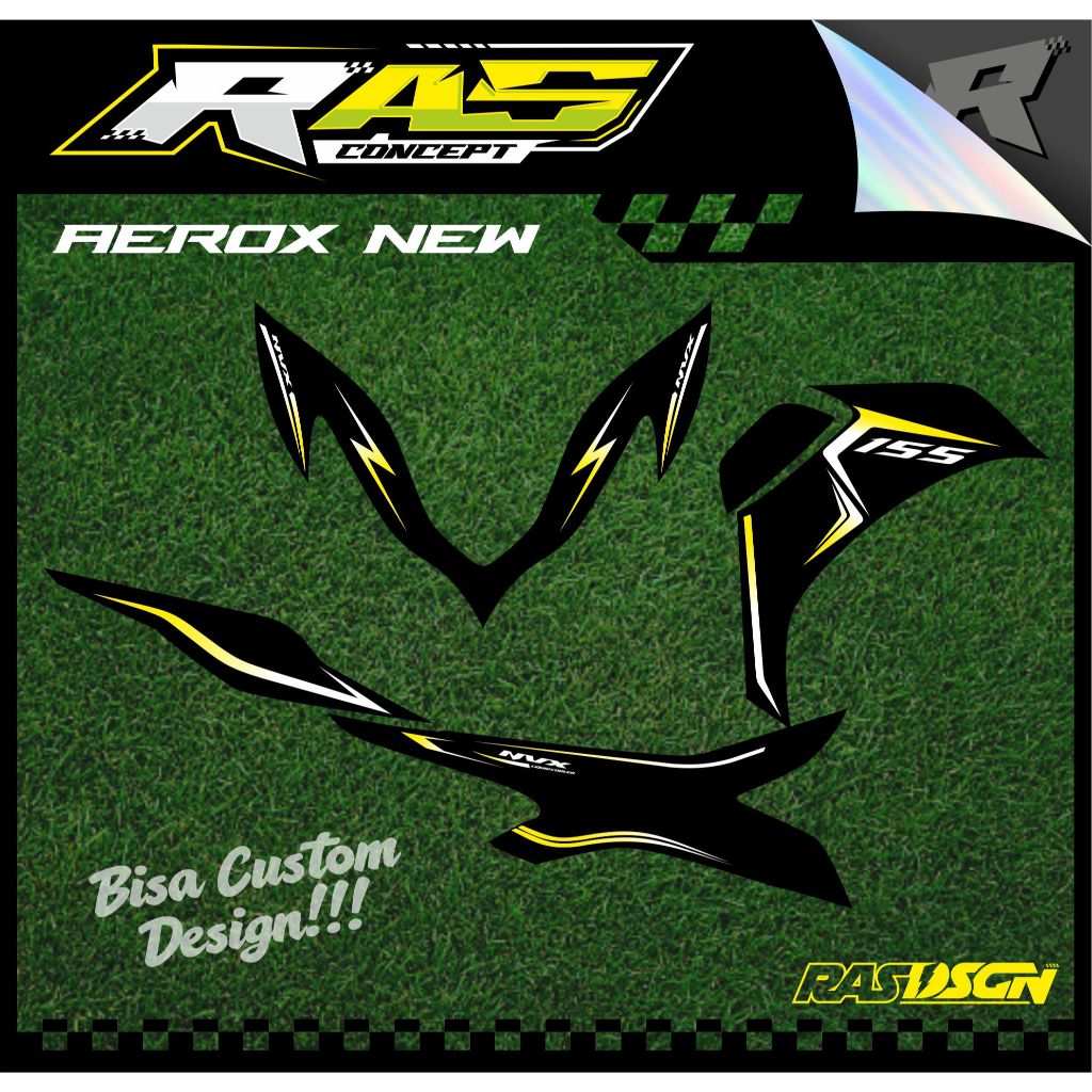 Stiker Striping Variasi Transparan All New Aerox Conected - Striping Transparan Aerox All New
