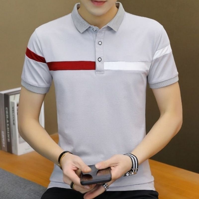 Kaos Pria Polo Kerah-Kancing//Kaos Distro Pria polos