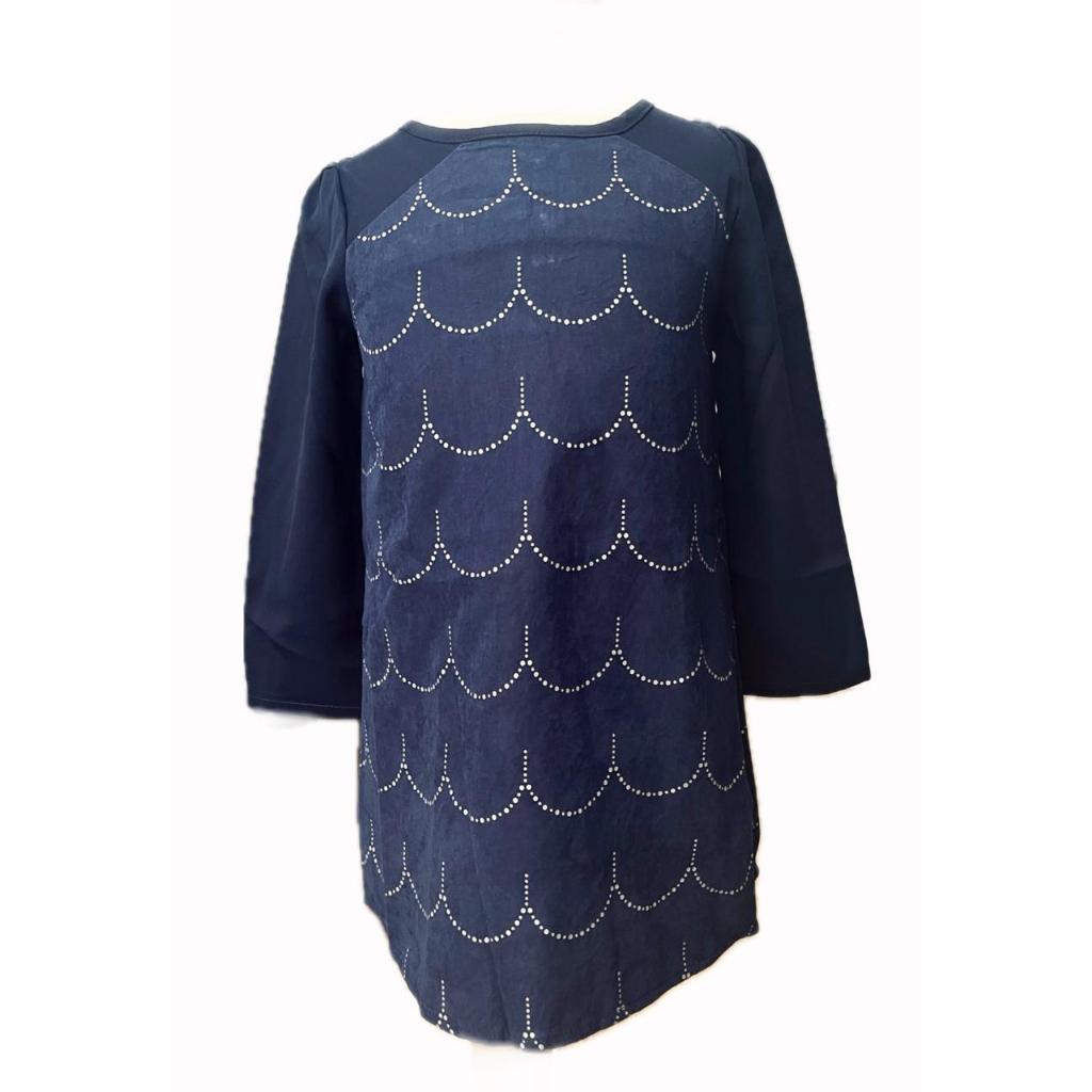 Scallop dress navy
