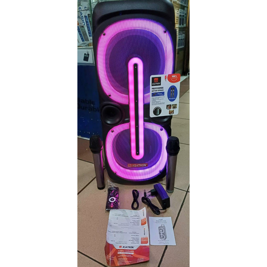 SPEAKER PORTABLE WIRELESS ASATRON VICTOR BLUETOOTH KARAOKE ORIGINAL ASATRON