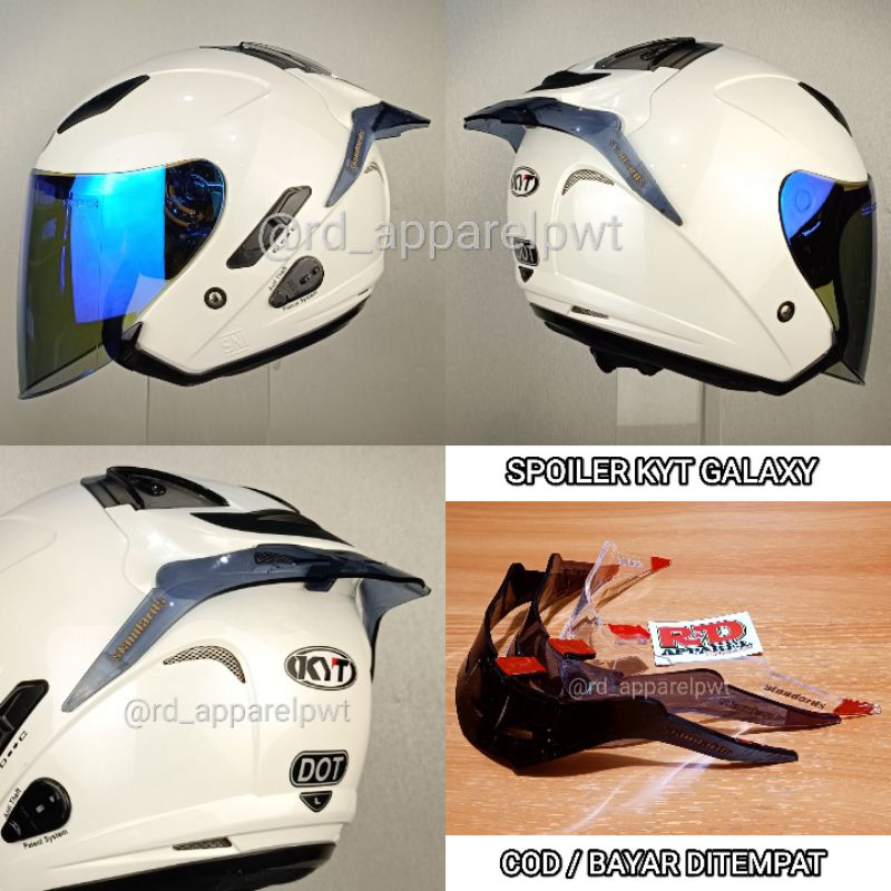 spoiler helm kyt galaxy slide flat aksesoris tambahan