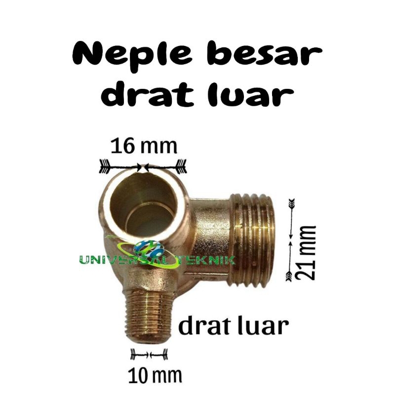 Neple besar drat luar untuk mesin kompresor angin no 5B
