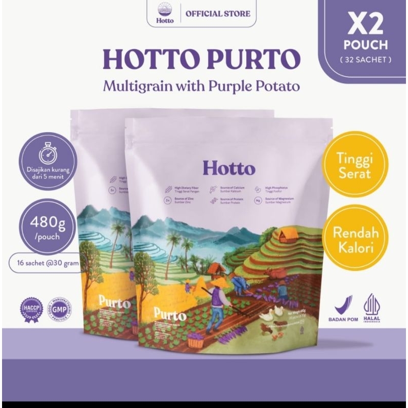 

Hotto Purto Multigrain with Purple Potato 2 Pouch Oat Superfood