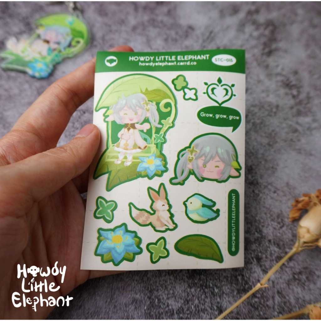 

Genshin Impact Nahida Leaf Swing Imut Sticker Sheet A7