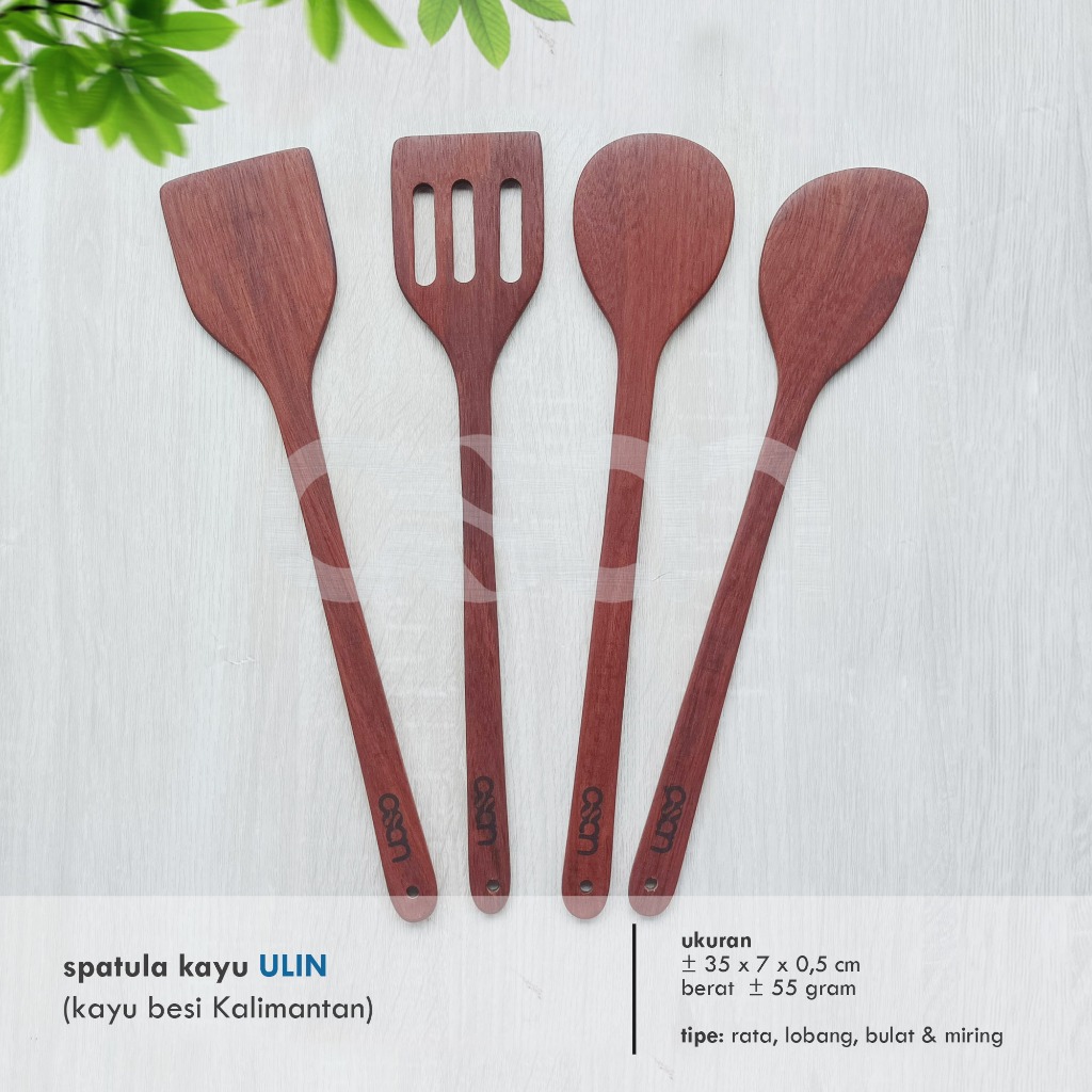 Spatula Kayu Ulin Kalimantan, 35 x 7 x 0,5 cm