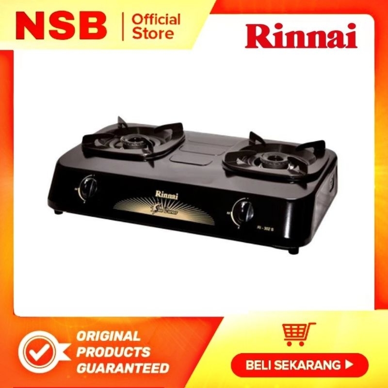 Rinnai QGC-RI 302s Kompor Gas rinai 2 tungku Stenlis Stainless