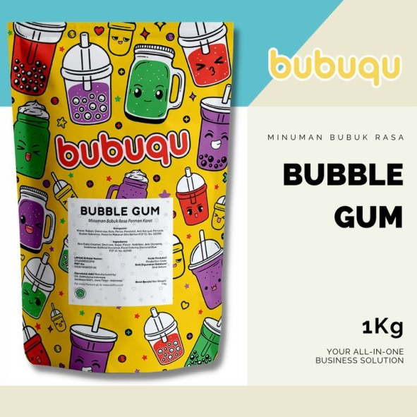 

Bubuqu Milk Powder Drink Bubble Gum (Permen Karet) 1kg - 06