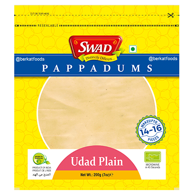 

Udad Plain Papad Swad / Papadums Urid India / Crunchy Thin Crackers / Kerupuk