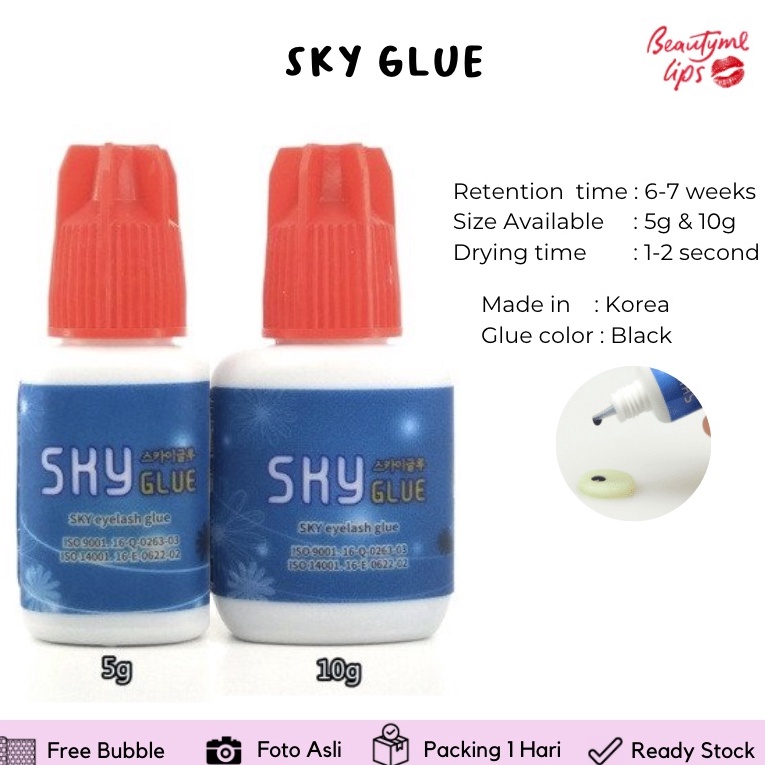 READY SKY GLUE RED S Eyelash Extension 5ml  1ml bulu mata SKYGLUE  ROSIN TIDAK PERIH