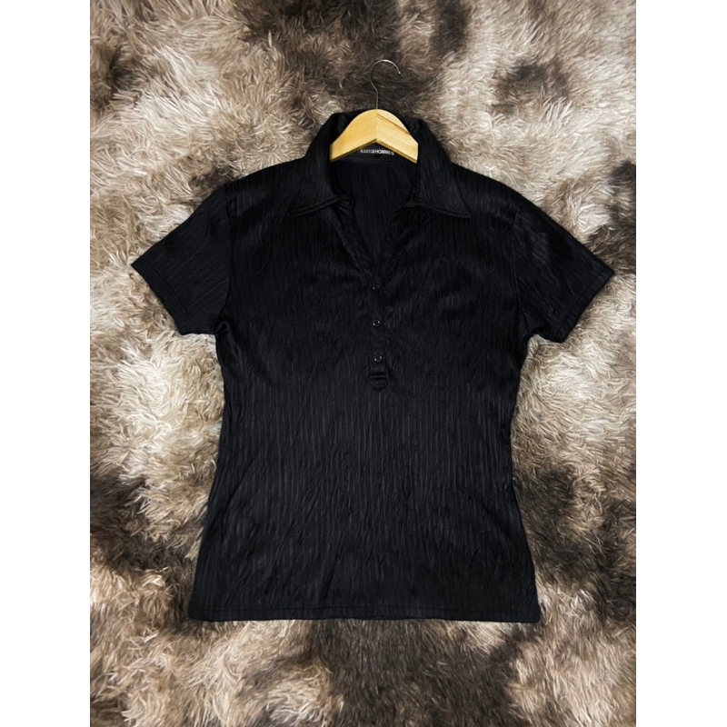 5351 POUR LES HOMMES JAPAN PLEATS V NECK POLO SHIRT