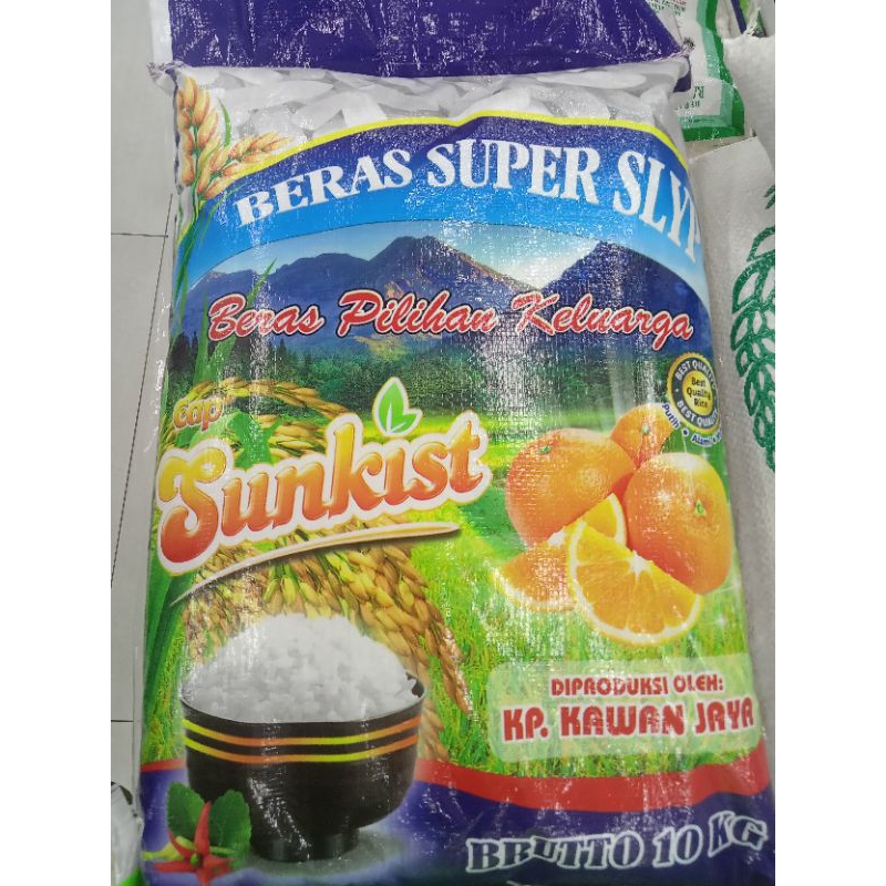 

Beras Sunkist kemasan 10 kg beras pilihan keluarga SLYP