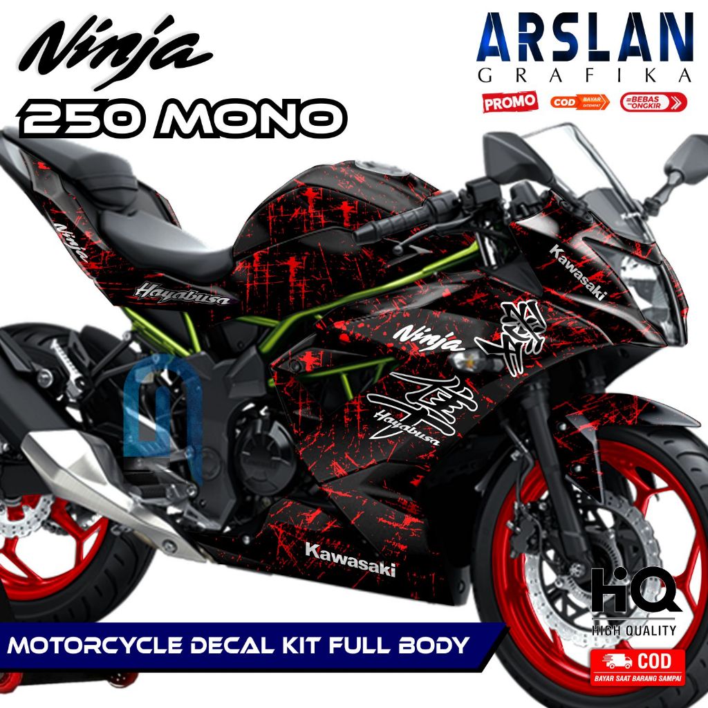 【COD】Decal Ninja 250 Mono Full Body - Stiker Kawasaki Ninja 250RR Mono Full Body - Dekal Ninja 250 R