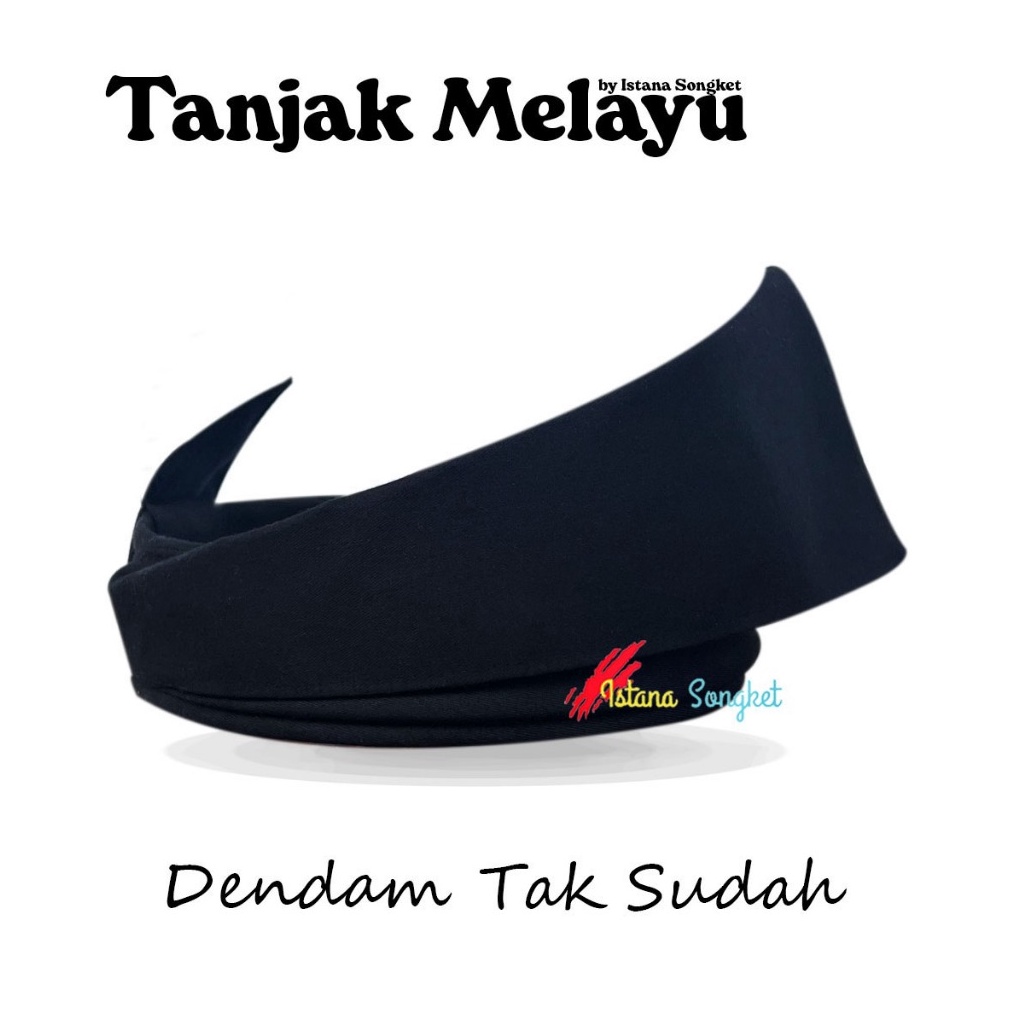 ART F44B Tanjak Melayu Hitam Tengkolok Polos Pria Dewasa dan anak anak Destar Adat tradisional