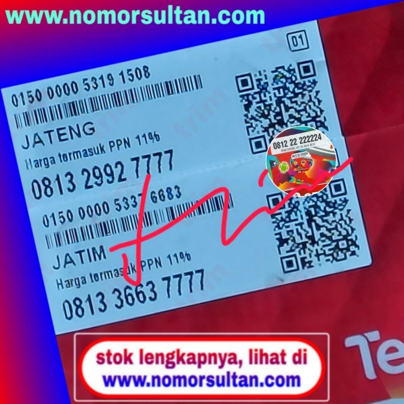nomor cantik simpati telkomsel kwartet 7777