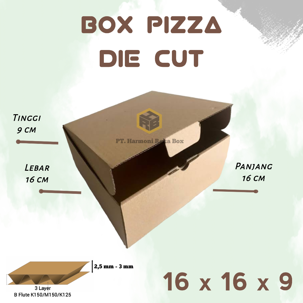 

box pizza / kardus pizza / box hampers / box kado 16x16x9 cm