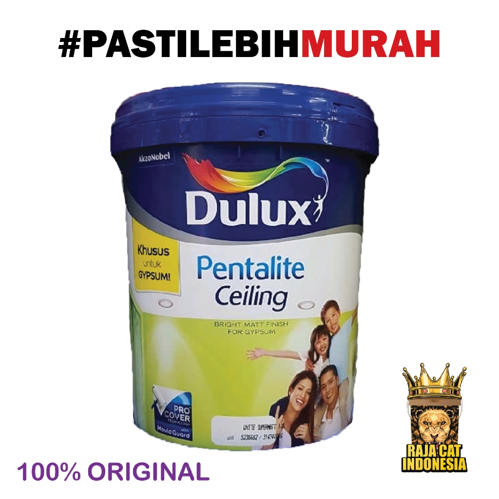 Cat Plafon / Tembok / Gypsum Dulux Pentalite Ceiling Putih 25 Kg Pail