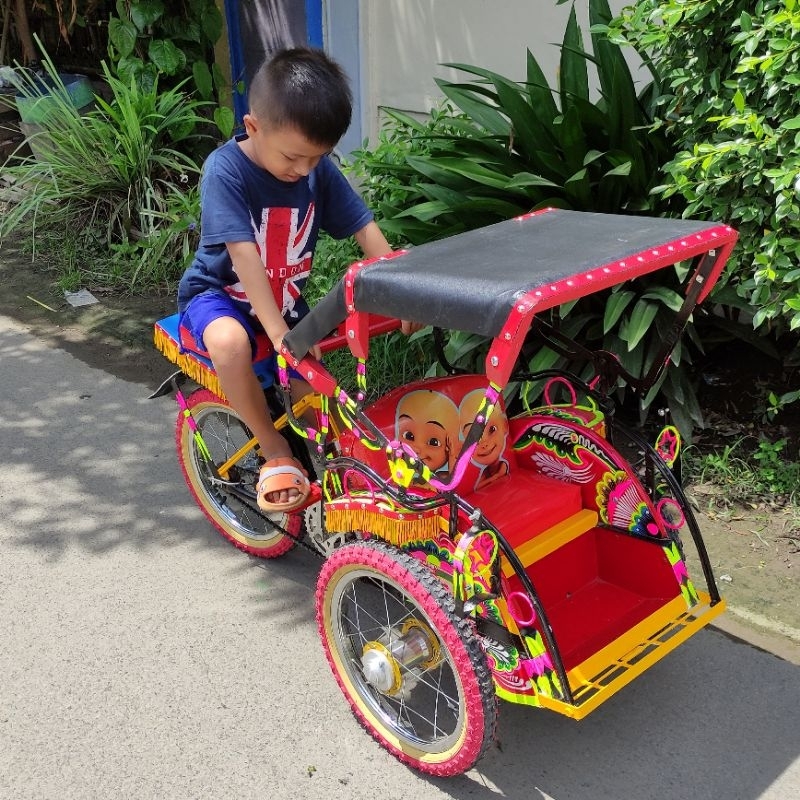 Becak asli beca gowes gowes anak untuk bisnis penyewaan