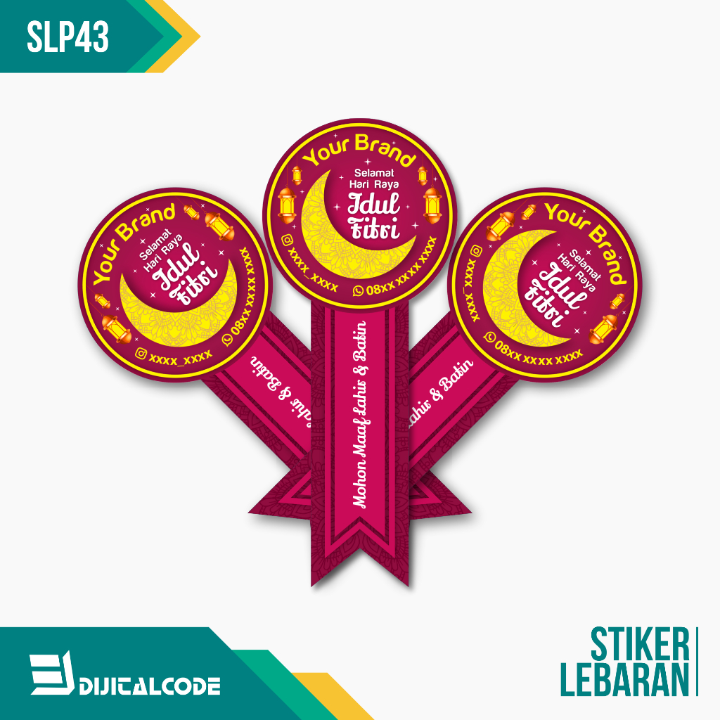 

SLP43 Stiker Label Parcel Toples Kue Lebaran Idul Fitri Bentuk Pita